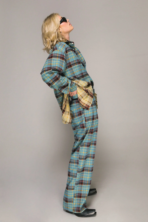 BLUE PLAID LS GRAFF SHIRT