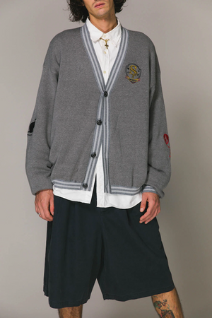 GREY SPECIAL KNITTED CARDIGAN