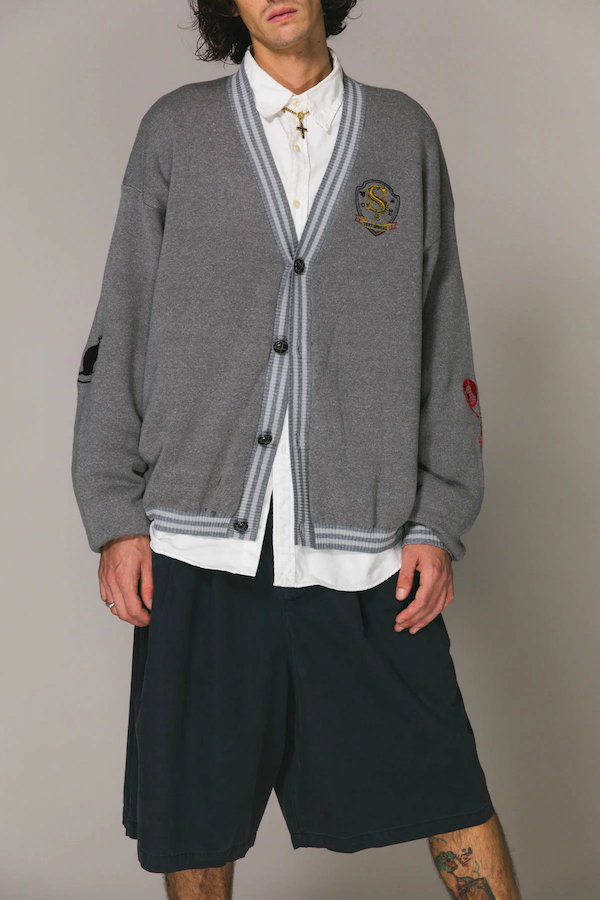 GREY SPECIAL KNITTED CARDIGAN