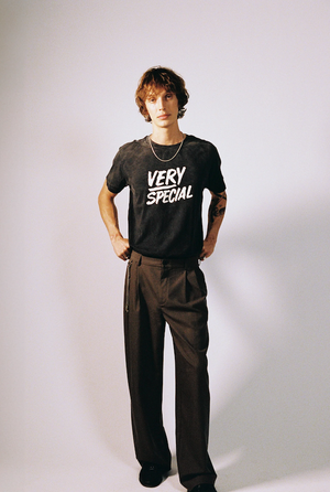 WESTWOOD PLEATED PANT - CHARCOAL