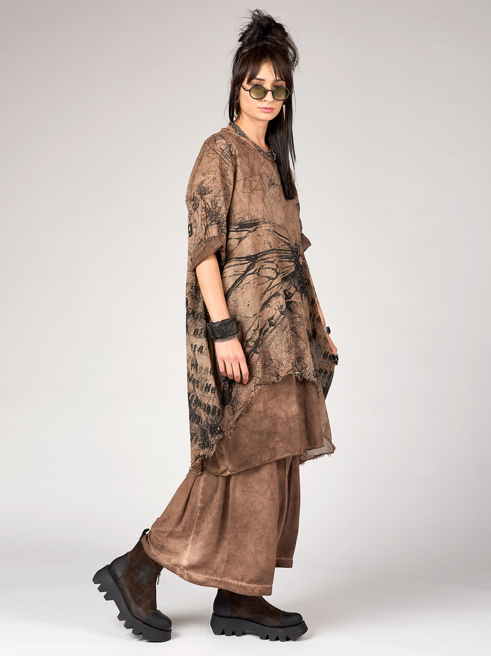 TISLA TUNIC DRESS - COPPER ALL OVER PRINT