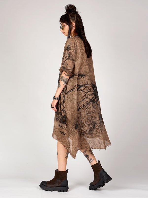 TISLA TUNIC DRESS - COPPER ALL OVER PRINT