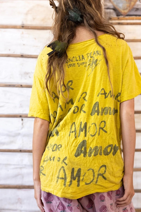 LOVE AMOR TEE - TOP 1944 ELECTRIC SUNFLOWER