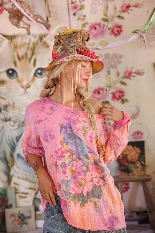 FLORAL ROBIN VIGGO TEE - TOP 2364