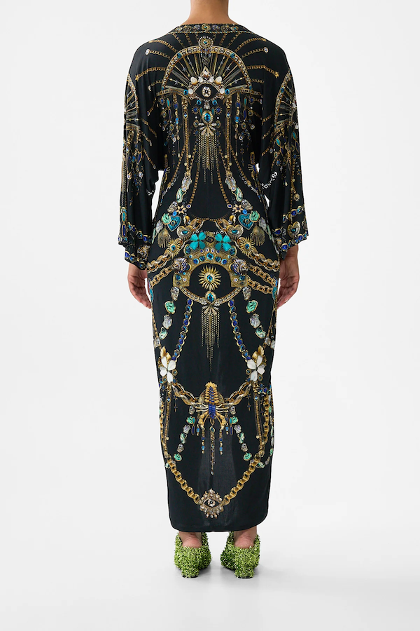 LONG SPLIT FRONT TWIST DRESS