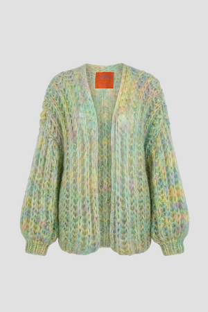 TESSA CARDIGAN SHORT RIB GREEN MULTI