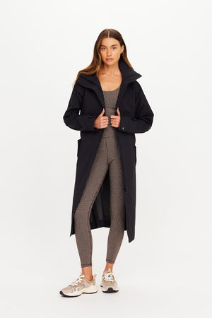 JAMES HOODED TRENCH COAT - BLACK