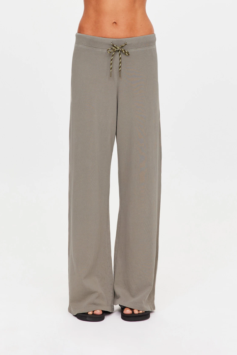 SANDY WIDE LEG TRACK PANT - WASHED SAGE