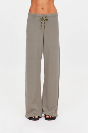 SANDY WIDE LEG TRACK PANT - WASHED SAGE