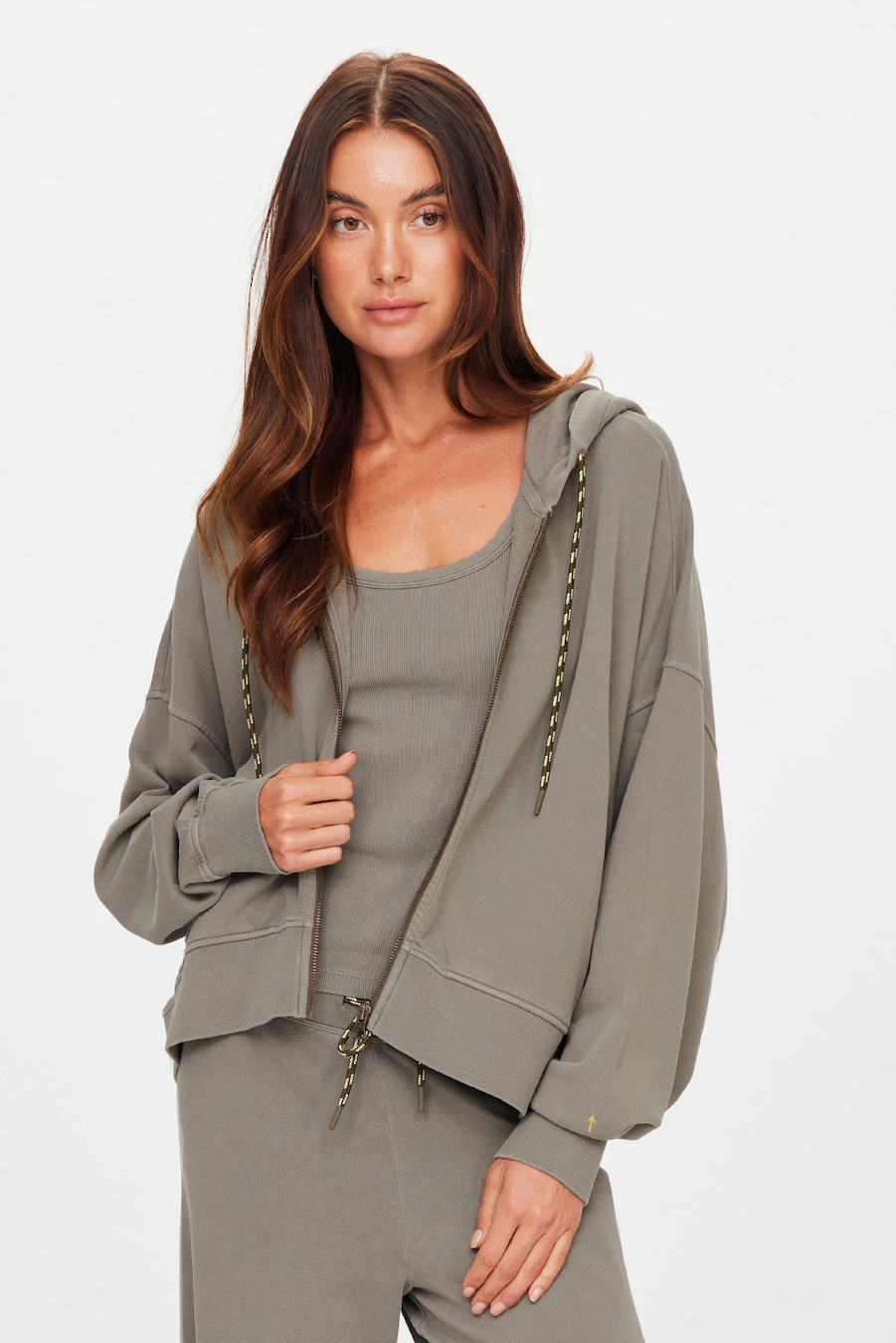 JUDE CROP HOODIE - WASHED SAGE