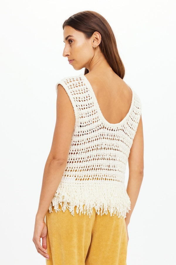 KAMALI KNIT FRINGE TOP