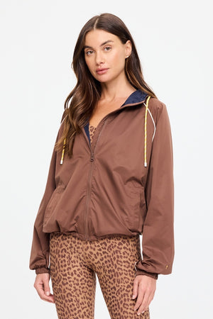 LILA ZIP THROUGH JACKET - CHOCOLATE