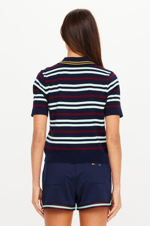 ARCHIE COLLARED KNIT POLO - STRIPE