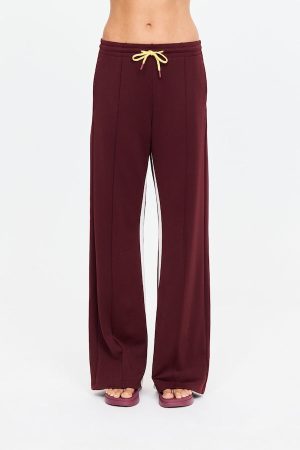 MARNIE PANELLED WIDE LEG PANT - BORDEAUX