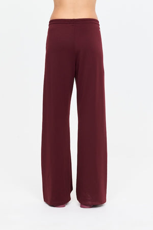 MARNIE PANELLED WIDE LEG PANT - BORDEAUX