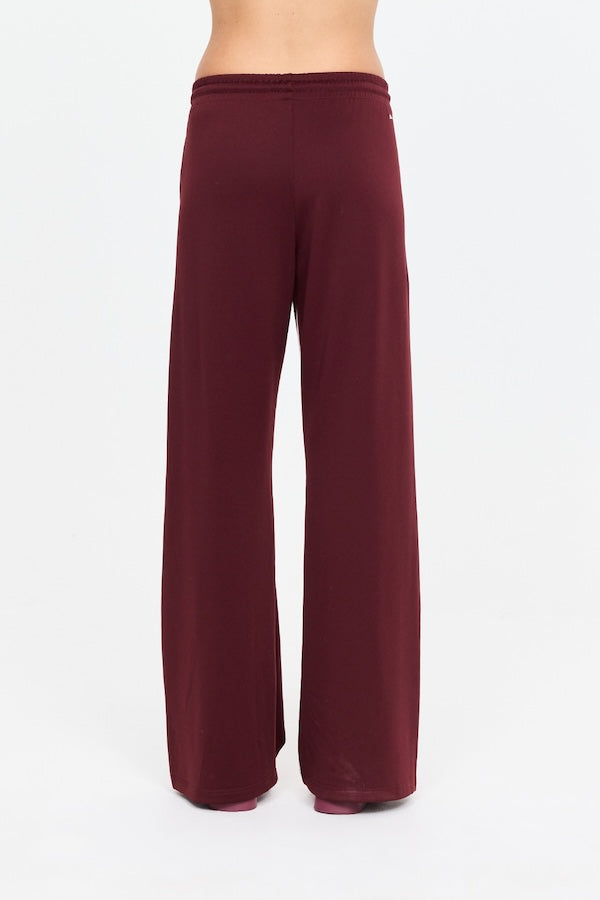 MARNIE PANELLED WIDE LEG PANT - BORDEAUX