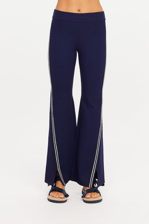 JOYELA PANELLED FLARE PANT - NAVY