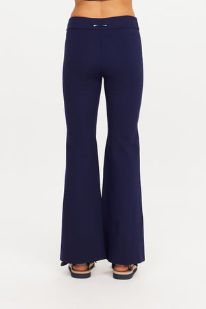 JOYELA PANELLED FLARE PANT - NAVY