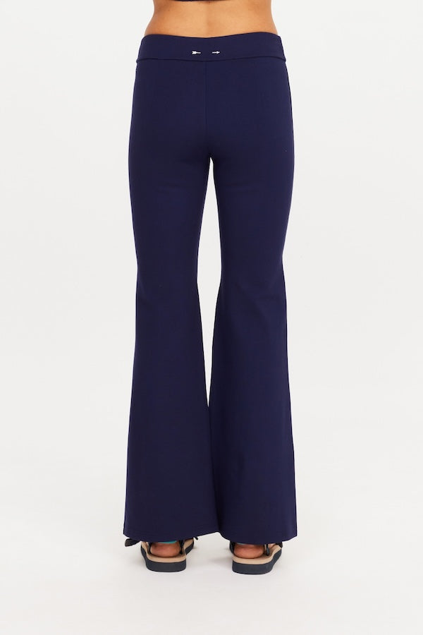 JOYELA PANELLED FLARE PANT - NAVY