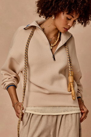 KAIRO HALF ZIP KNIT - CREAM