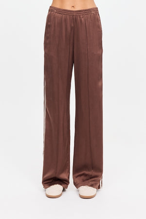 MARNIE SILK WIDE LEG PANT - CINNAMON