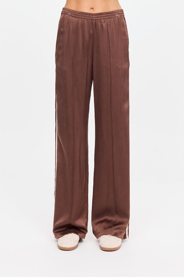 MARNIE SILK WIDE LEG PANT - CINNAMON