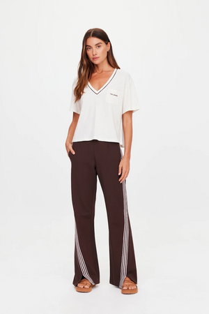 ELINA V NECK TEE - COCONUT