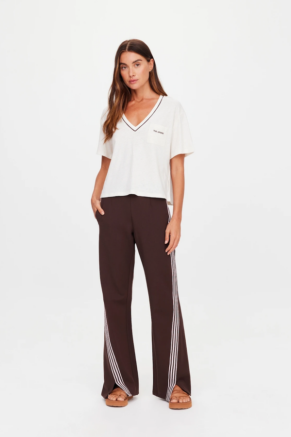 ELINA V NECK TEE - COCONUT