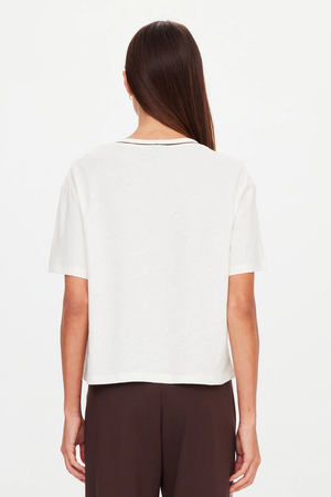 ELINA V NECK TEE - COCONUT