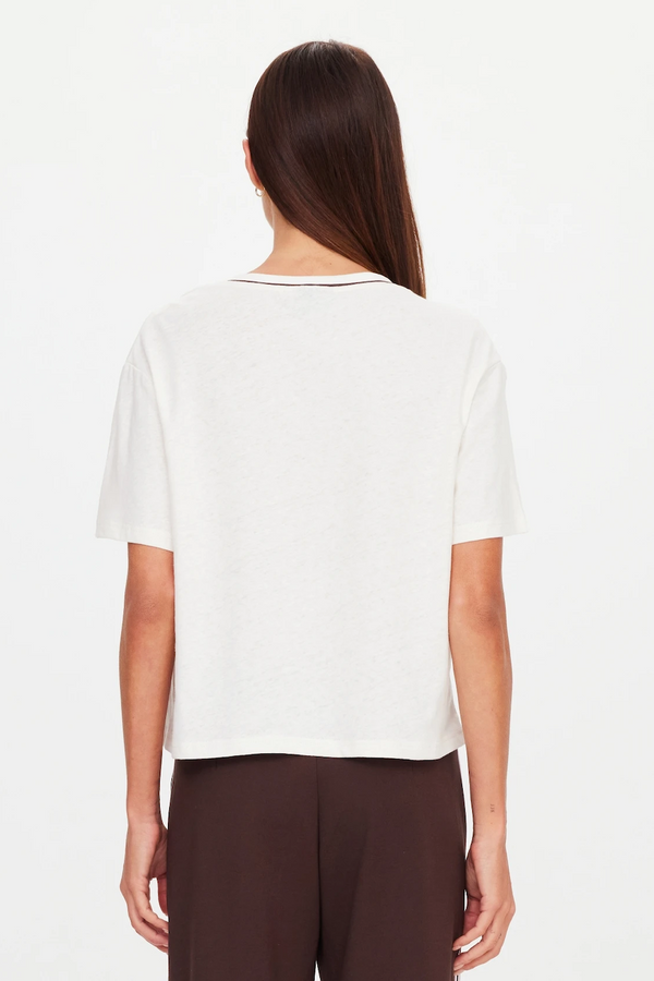ELINA V NECK TEE - COCONUT