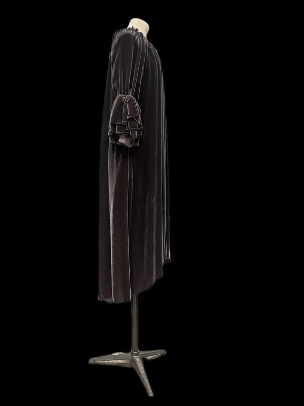 Button Back Dress / Duster (Silk Velvet) Mocca