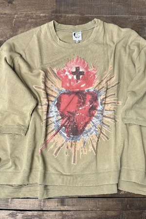 DANCE WITH THE MOON SWEATSHIRT - OLIVE SACRED HEART