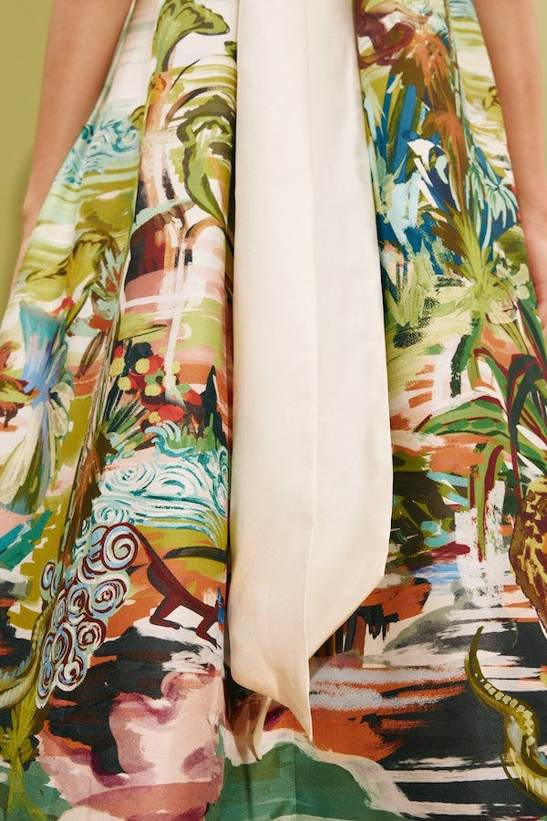 JUNGLE BOOGIE SILK HALTER DRESS