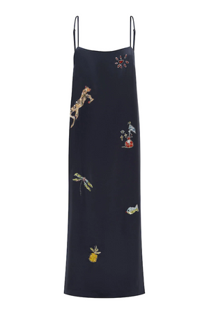 FONTAINE SLIP MIDI DRESS
