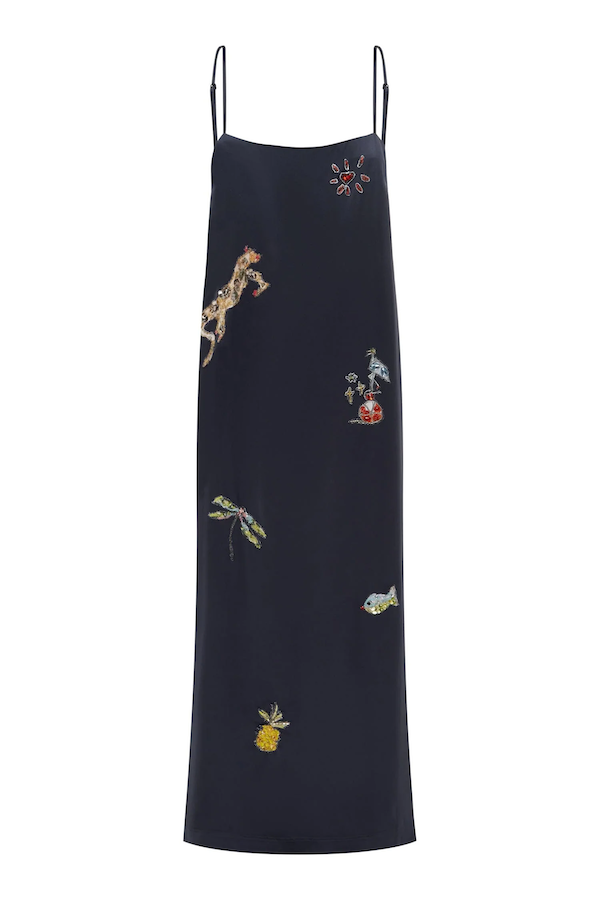 FONTAINE SLIP MIDI DRESS