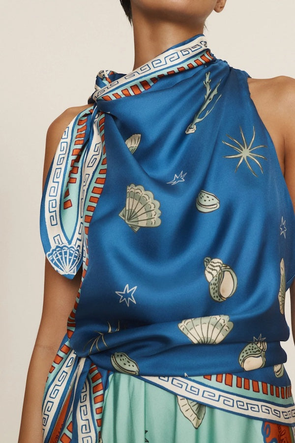 SURREALIST SUMMER SCARF MIDI DRESS