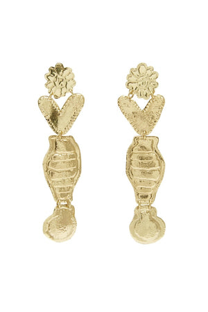 LE JARDIN HAMMERED CHARM EARRINGS