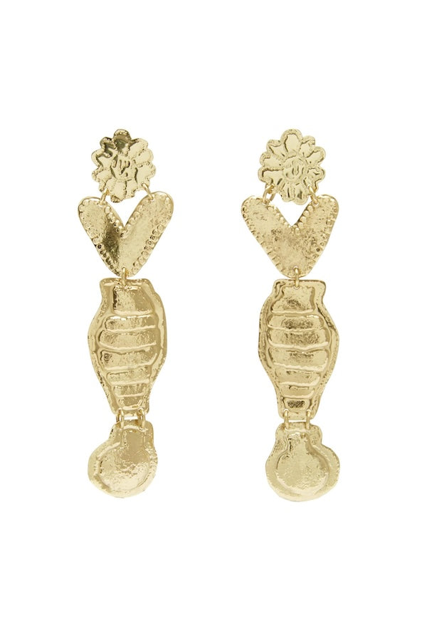 LE JARDIN HAMMERED CHARM EARRINGS