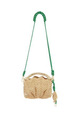 HORIZON RAFFIA SHELL CROSS BODY