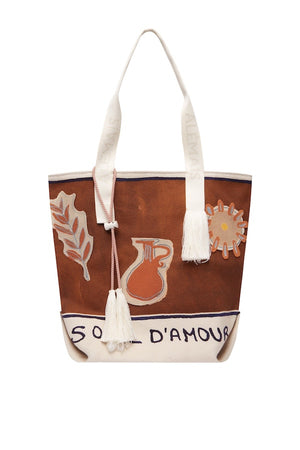 SOLEIL D'AMOUR PATCH SHOPPER TOTE