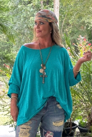 BE FREE TOP - VINTAGE TURQUOISE