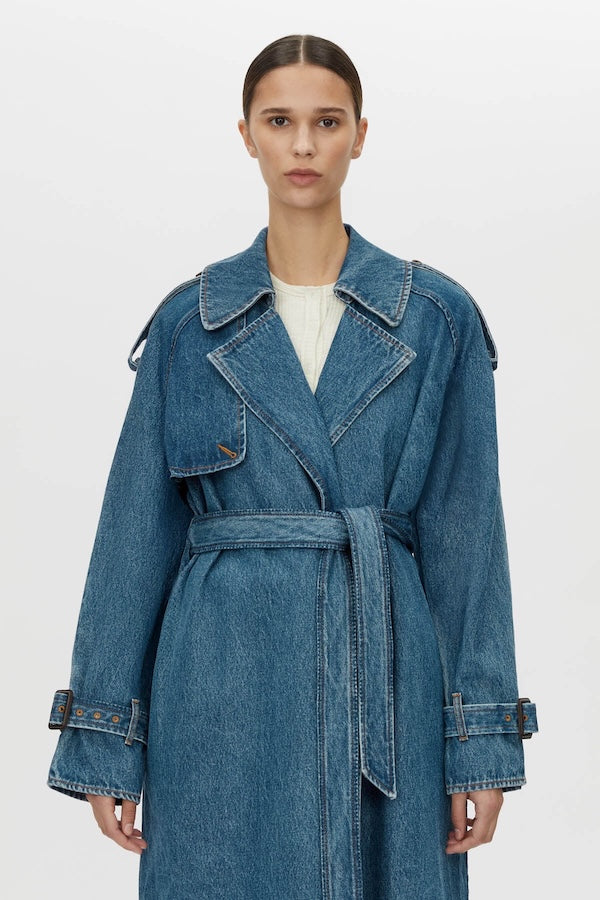 CALYX DENIM COAT - CLASSIC BLUE