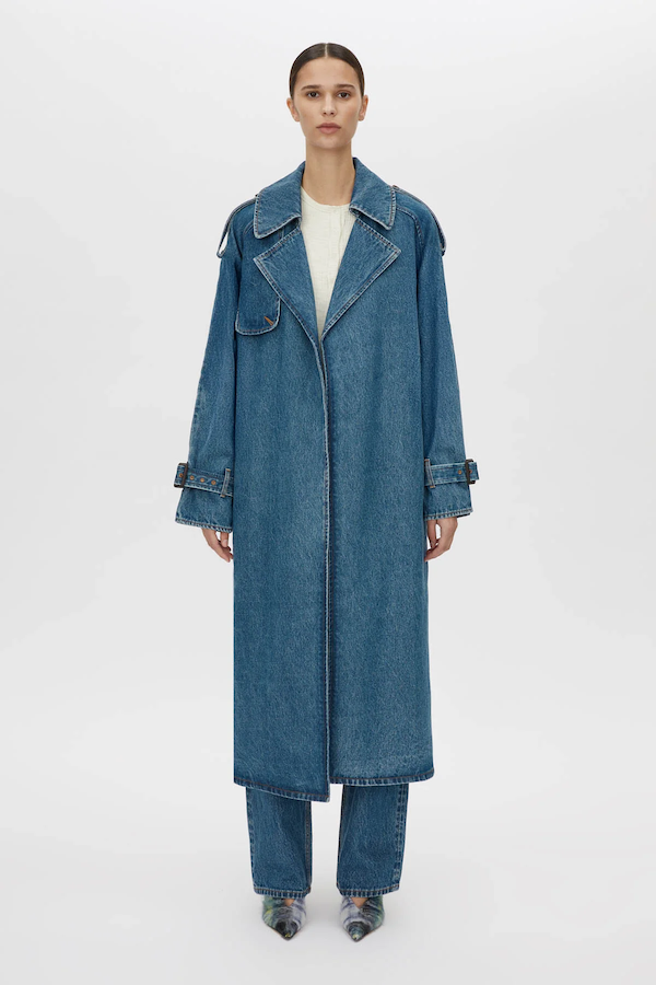 CALYX DENIM COAT - CLASSIC BLUE