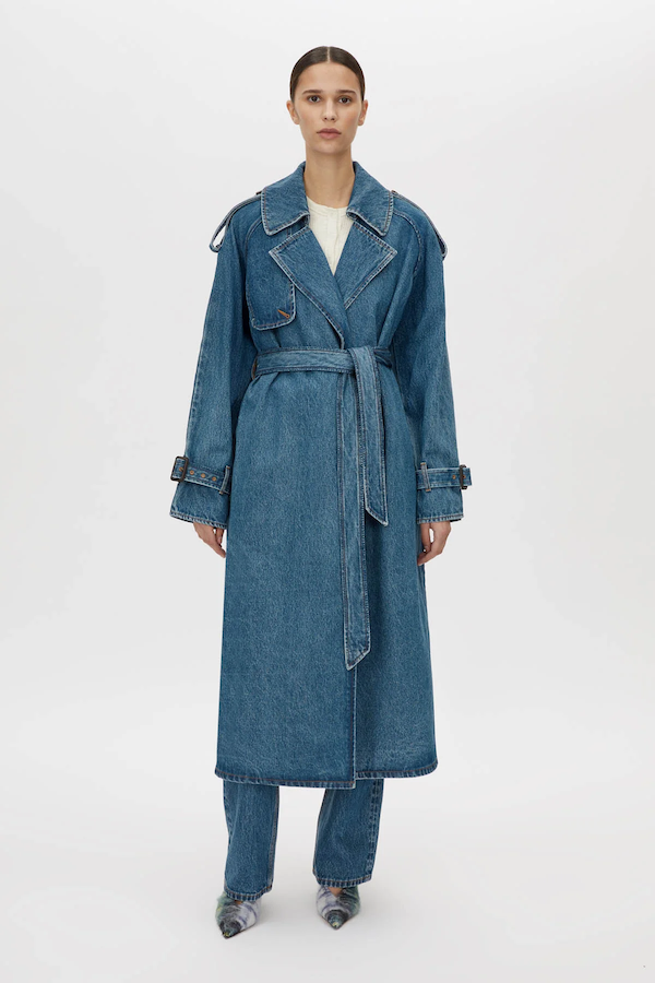 CALYX DENIM COAT - CLASSIC BLUE