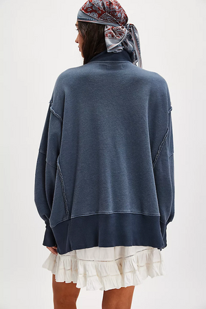 CAMDEN HENLEY SWEATSHIRT - NAVY