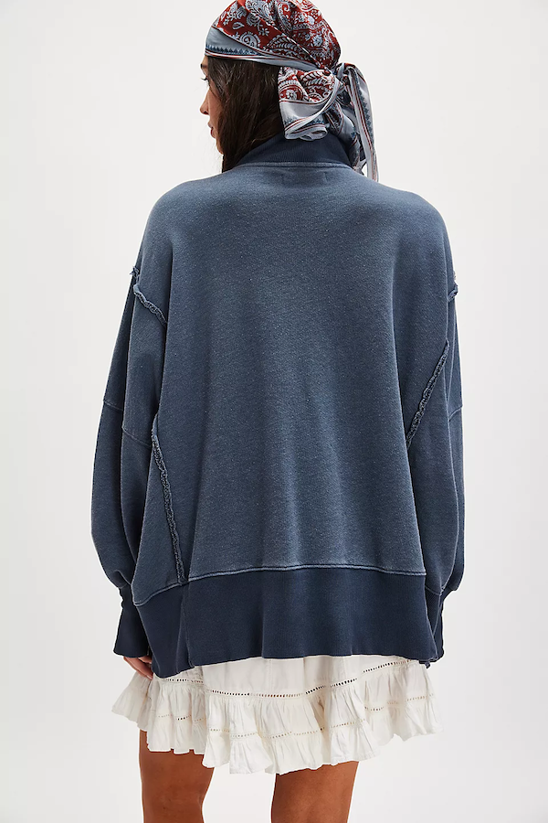 CAMDEN HENLEY SWEATSHIRT - NAVY