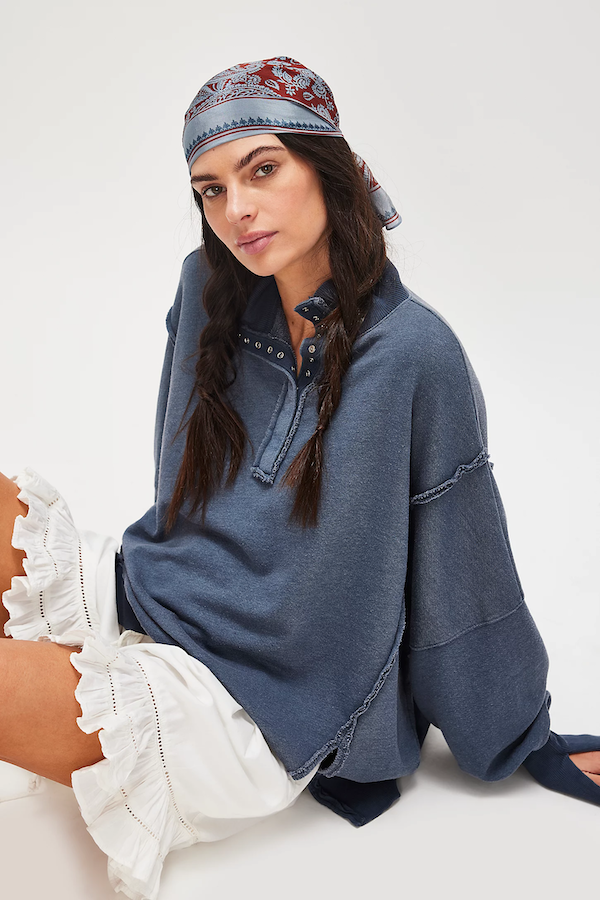 CAMDEN HENLEY SWEATSHIRT - NAVY