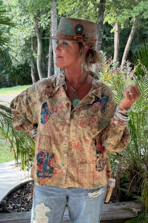 ENCHANTED FIELDS TOP - OLIVE