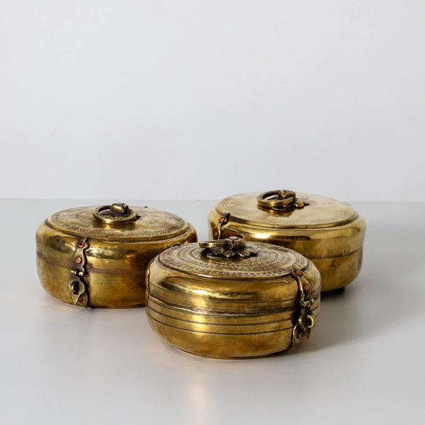INDIAN BRASS CHAPATI BOX