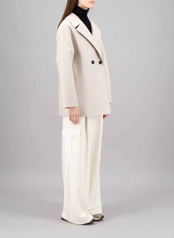 DROPPED SHOULDER JACKET - CREAM